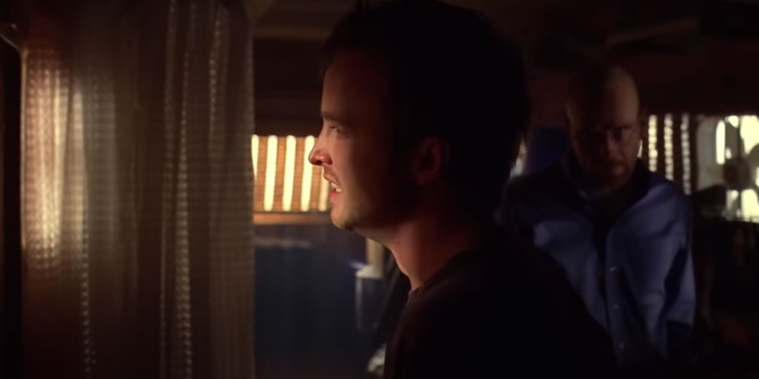 From the confines of the RV, Jesse Pinkman is instructed by Walter to tell Hank that he won't be disturbed.
