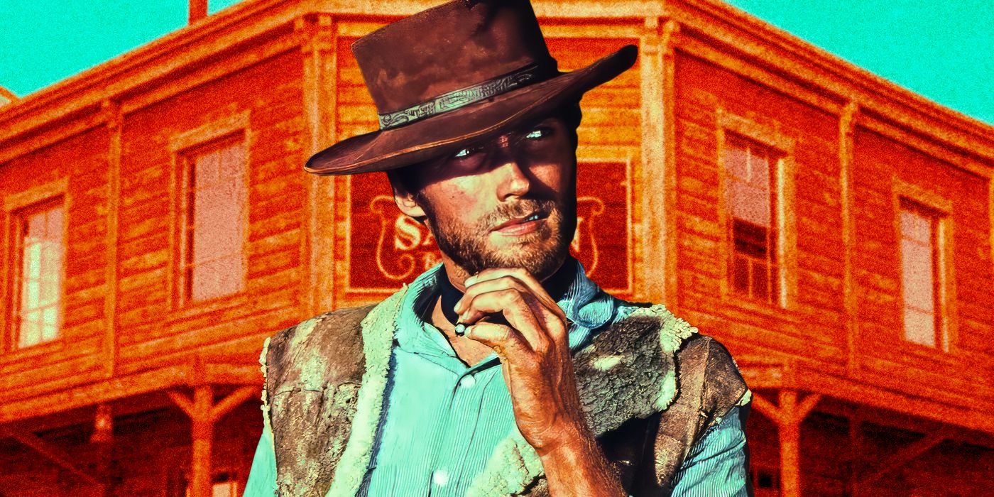 A custom image of Clint Eastwood in A Few Dollars More in front of a saloon