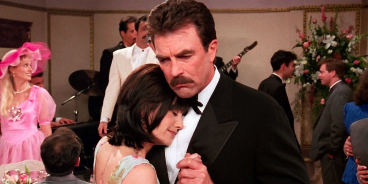 Tom Selleck and Courteney Cox as Richard and Monica in Friends