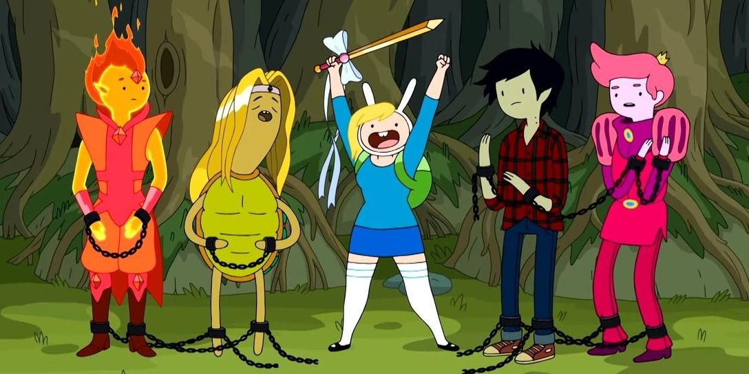 The Fire Prince, Turtle Prince, Fionna, Marshall Lee and Prince Gumball in Adventure Time