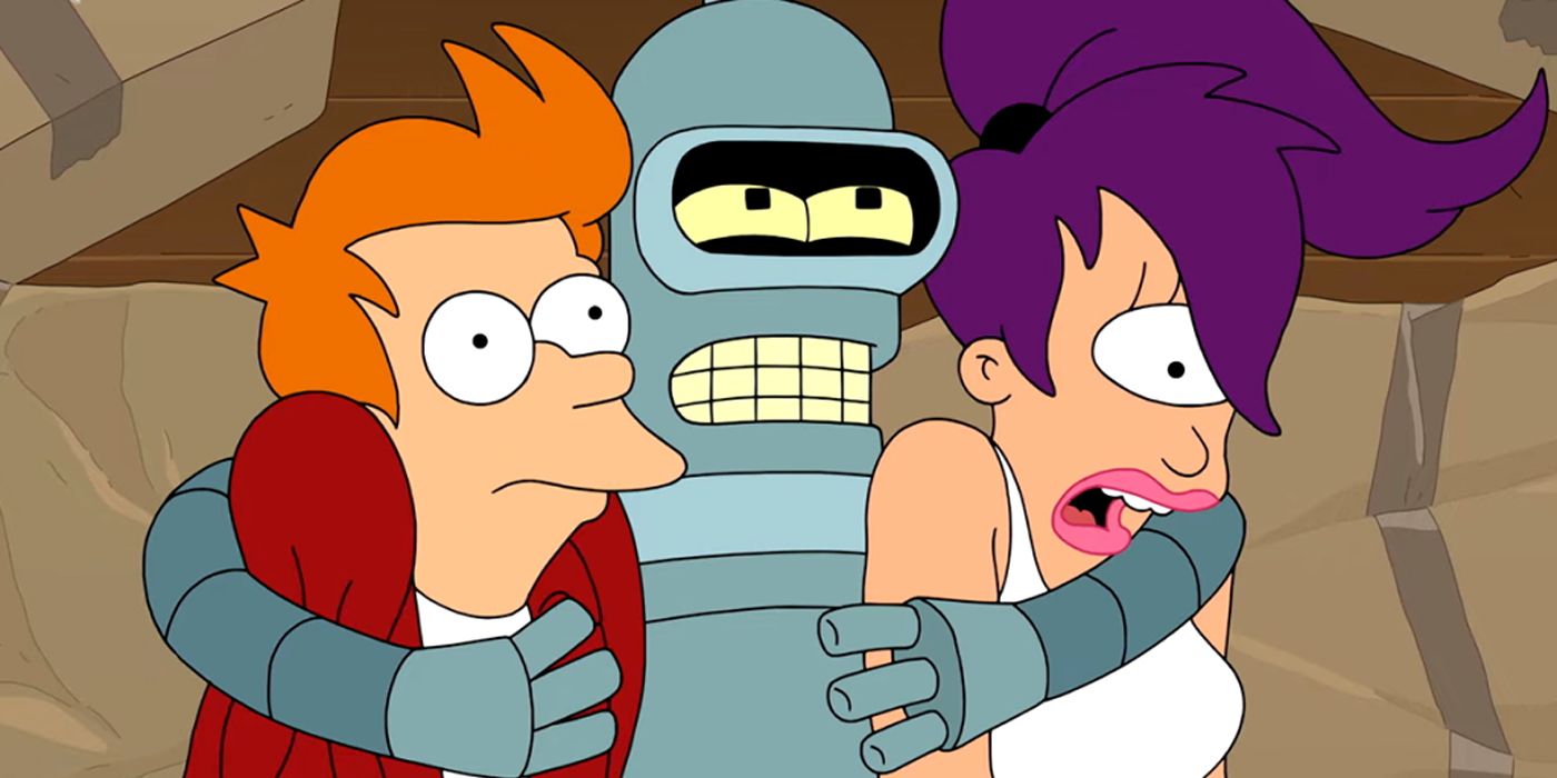 Fry, Leila et Bender dans Futurama