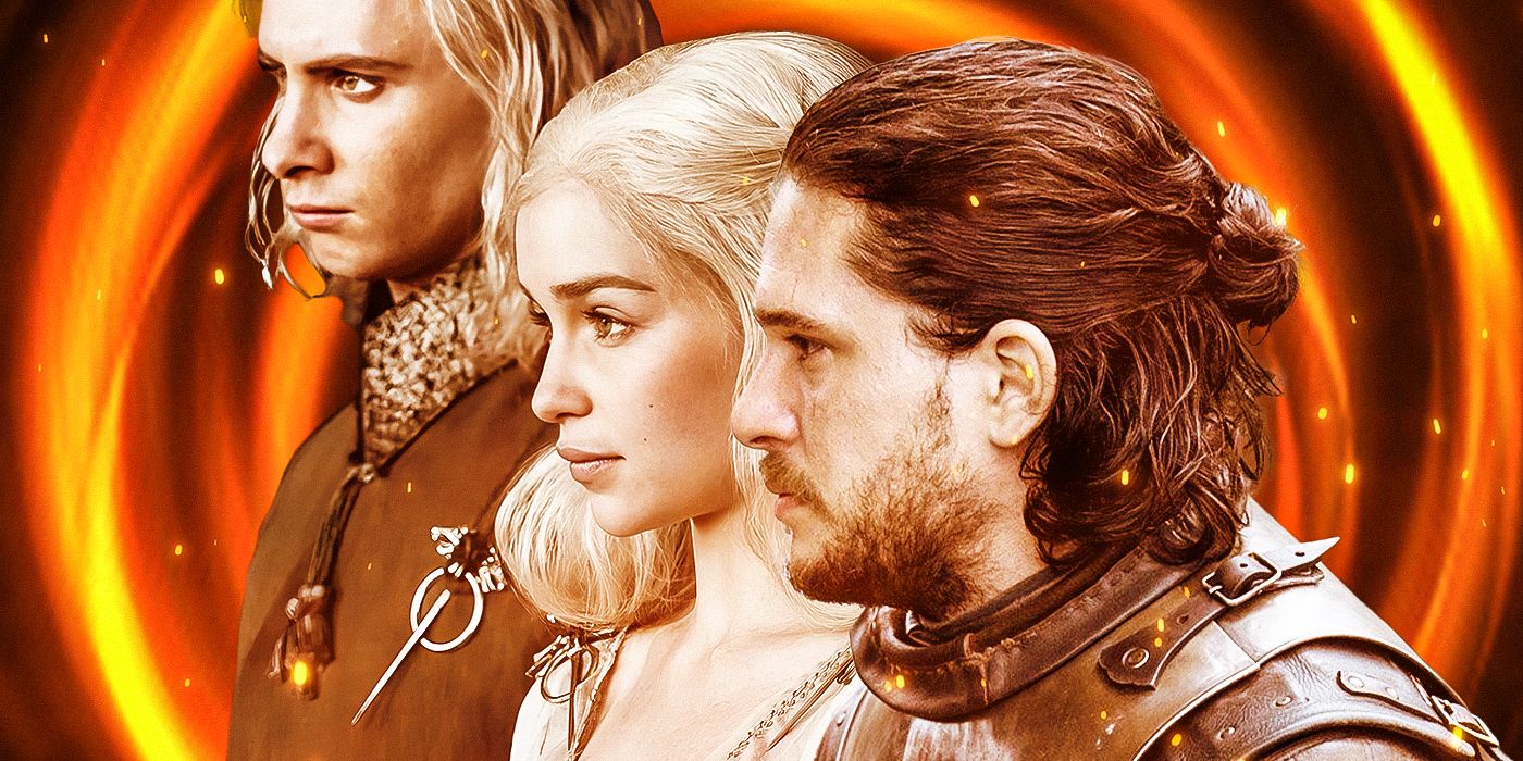 Harry Lloyd, Kit Harington, and Emilia Clarke in Game of Thrones