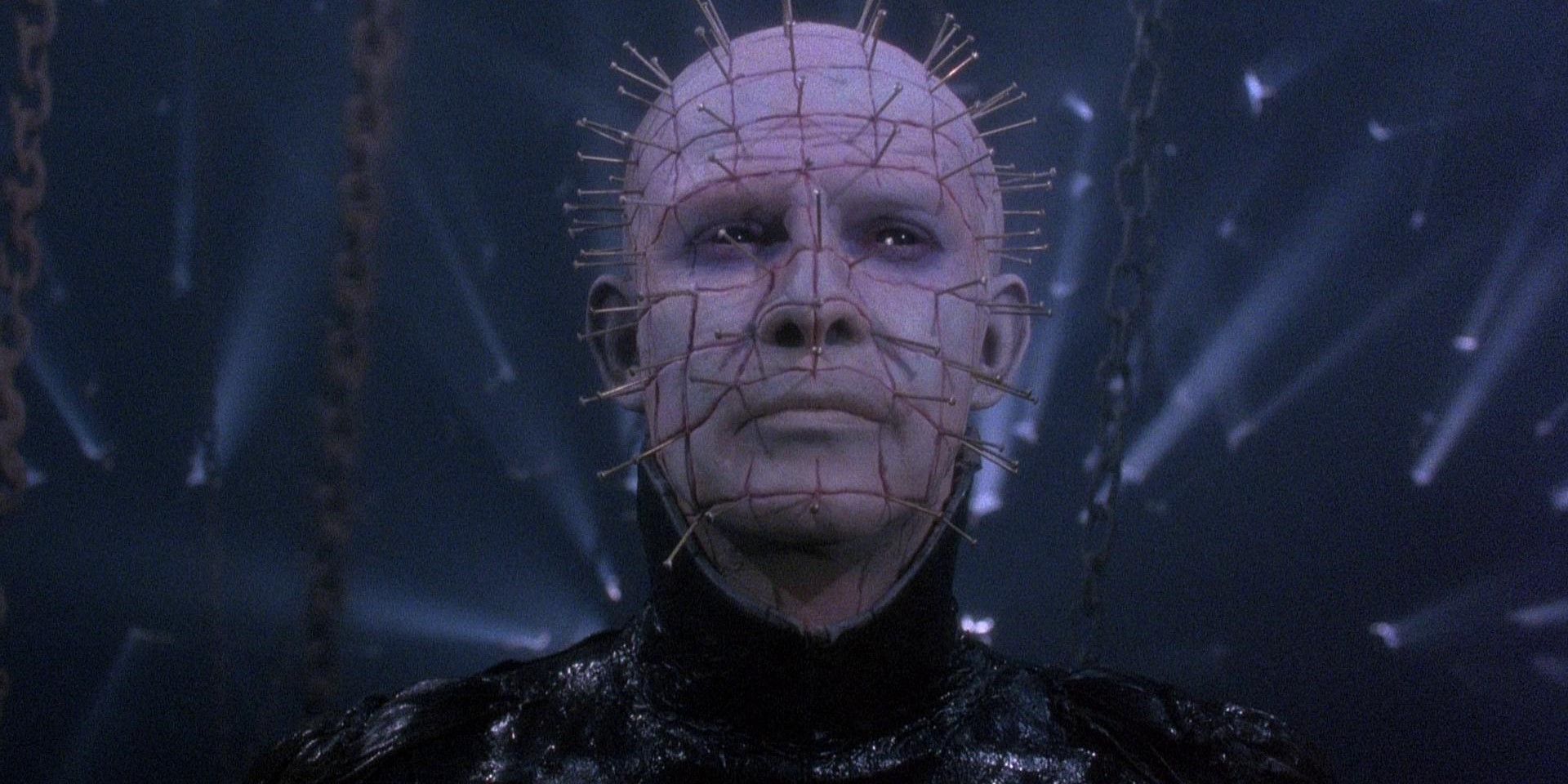 A close-up of Pinhead in &lsquo;Hellbound: Hellraiser 2'​​​​​​​.