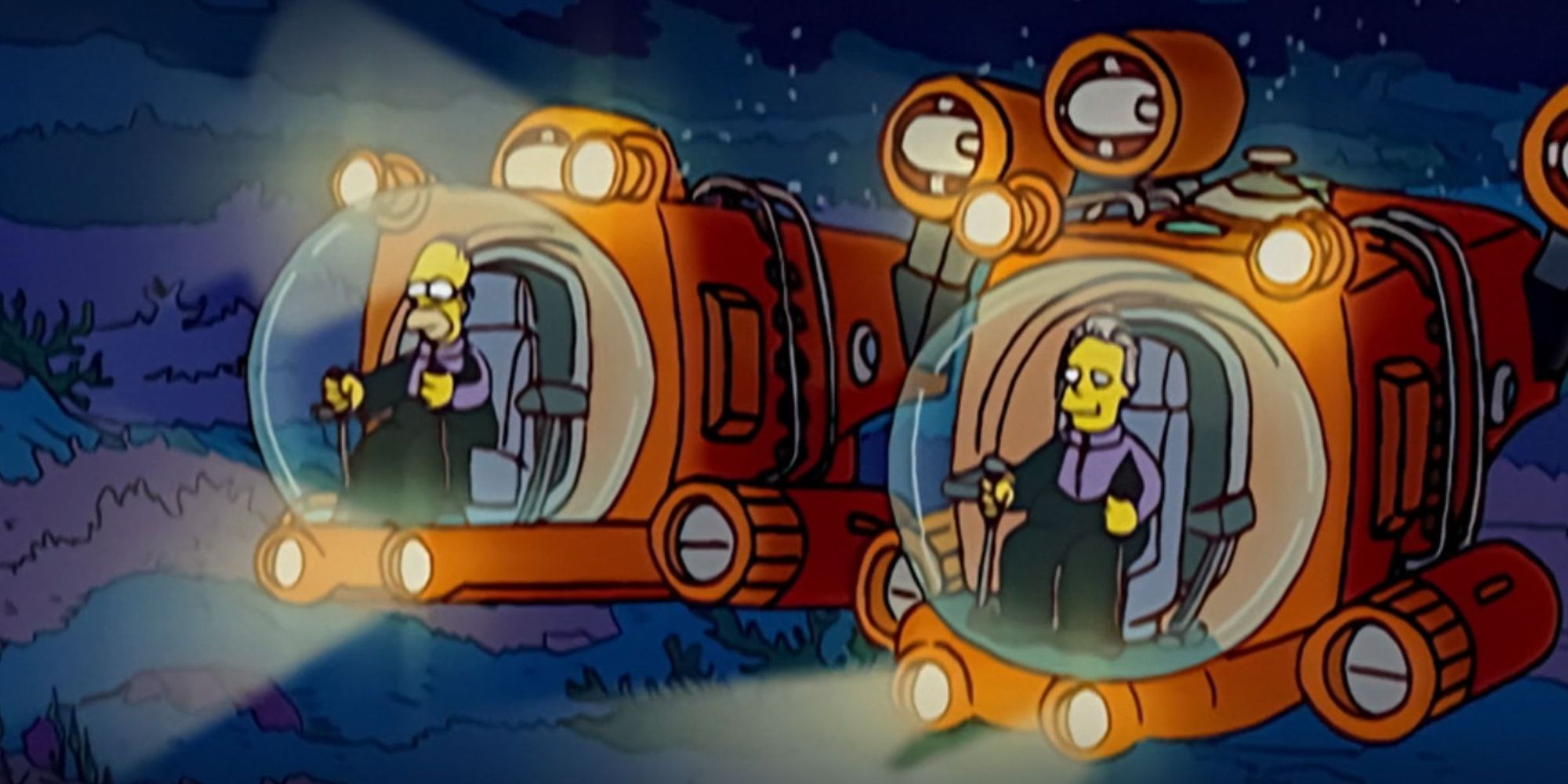 Homer Simpson in a submersible in The Simpsons