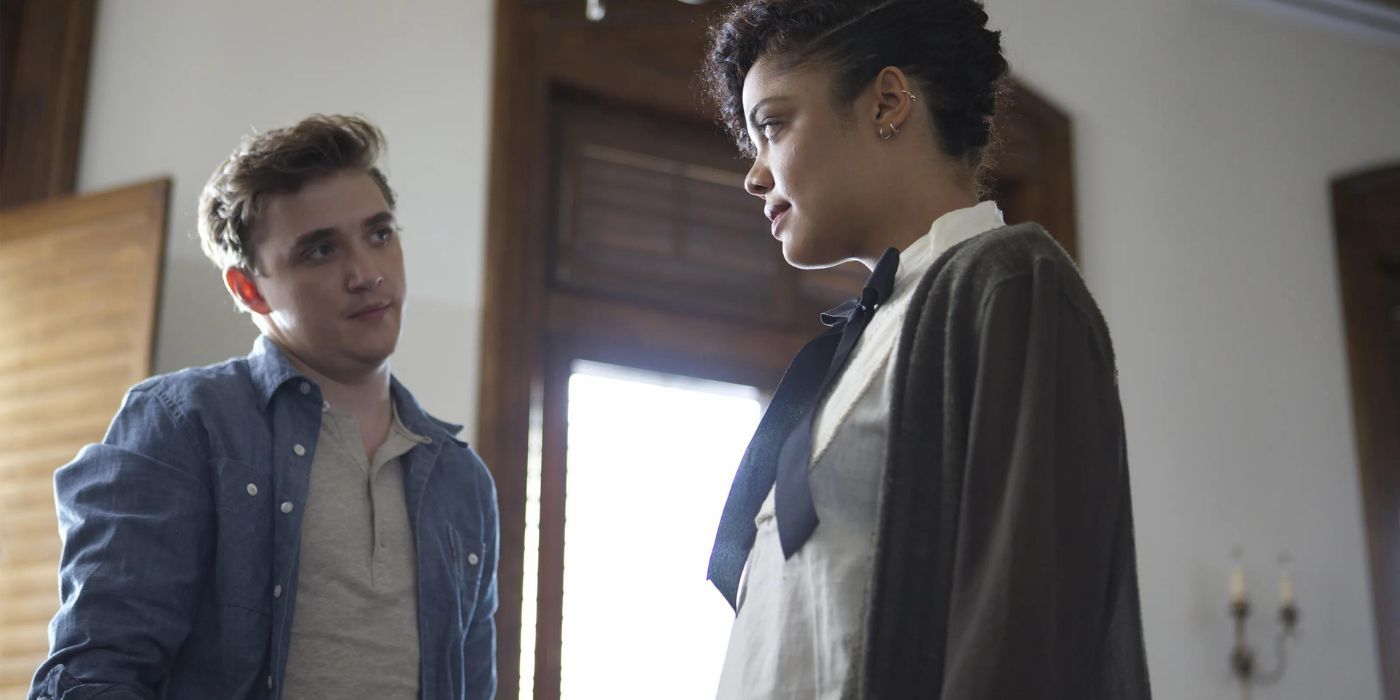 Kyle Gallner and Tessa Thompson in Dear White People