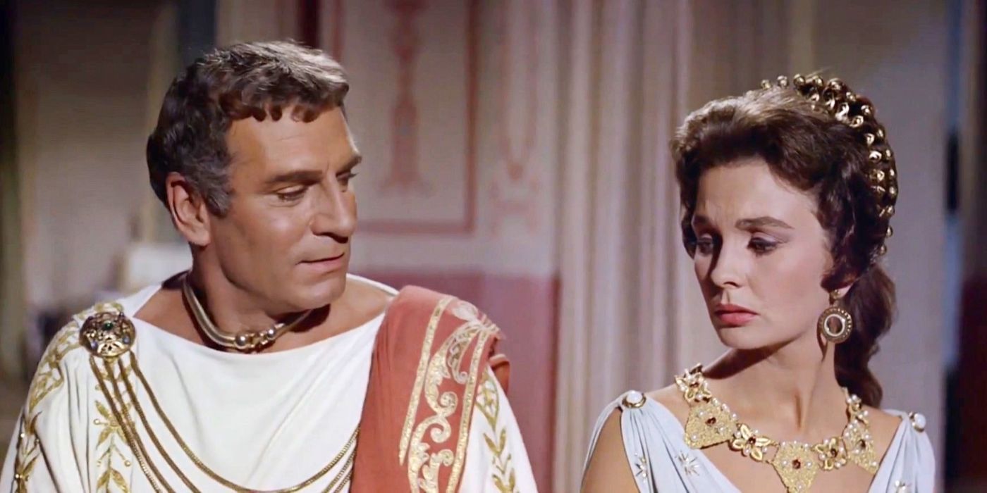 Laurence Olivier and Jean Simmons in Spartacus