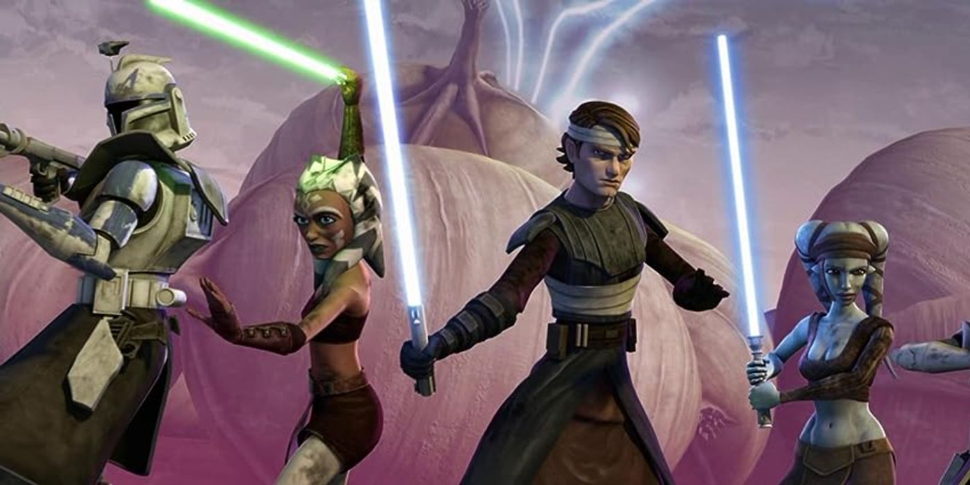 Rex, Ahsoka, Anakin, and Aayla Secura in &lsquo;Star Wars: The Clone Wars&rsquo;