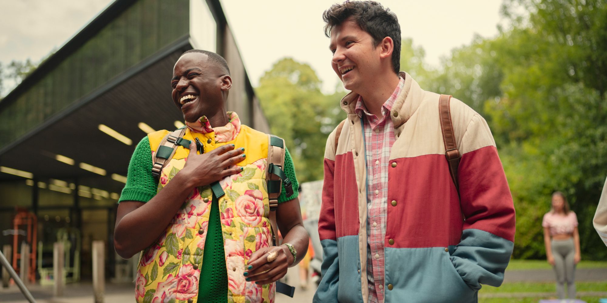 Ncuti Gatwa as Eric and Asa Butterfield as Otis in 'Sex Education' Season 4