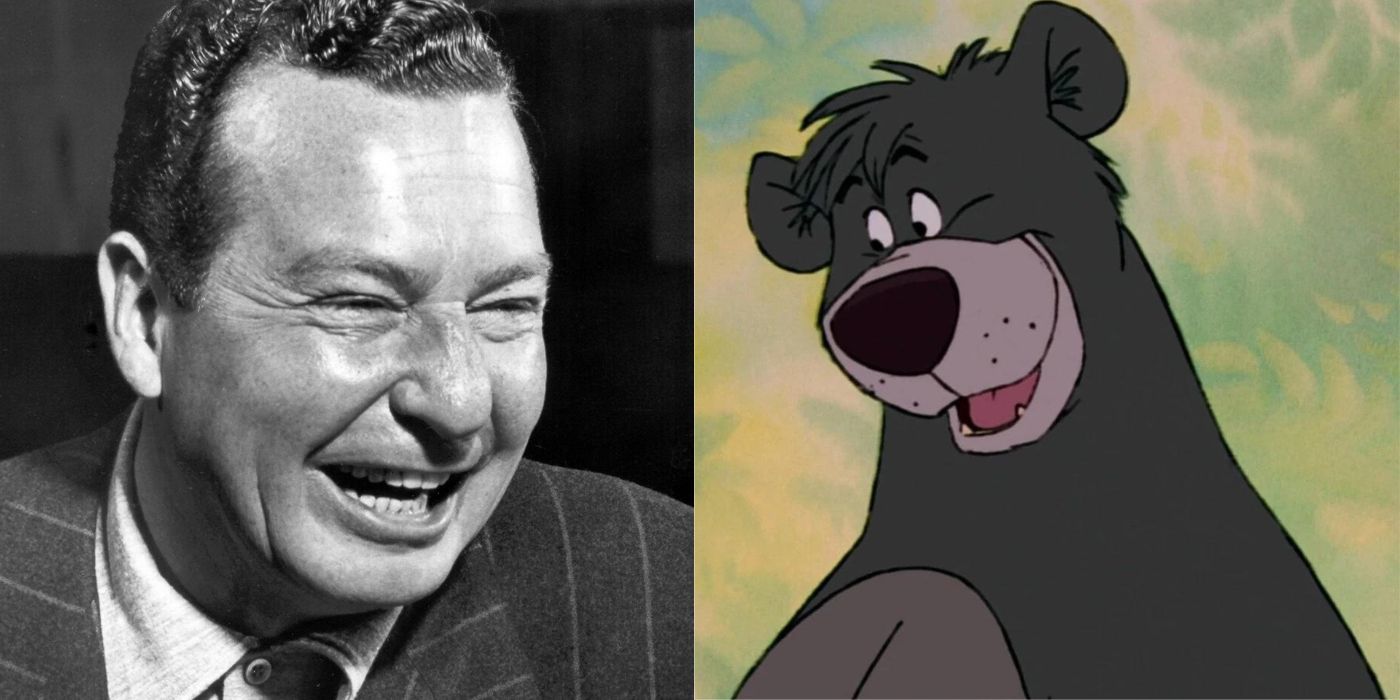 Phil Harris with his character, Baloo