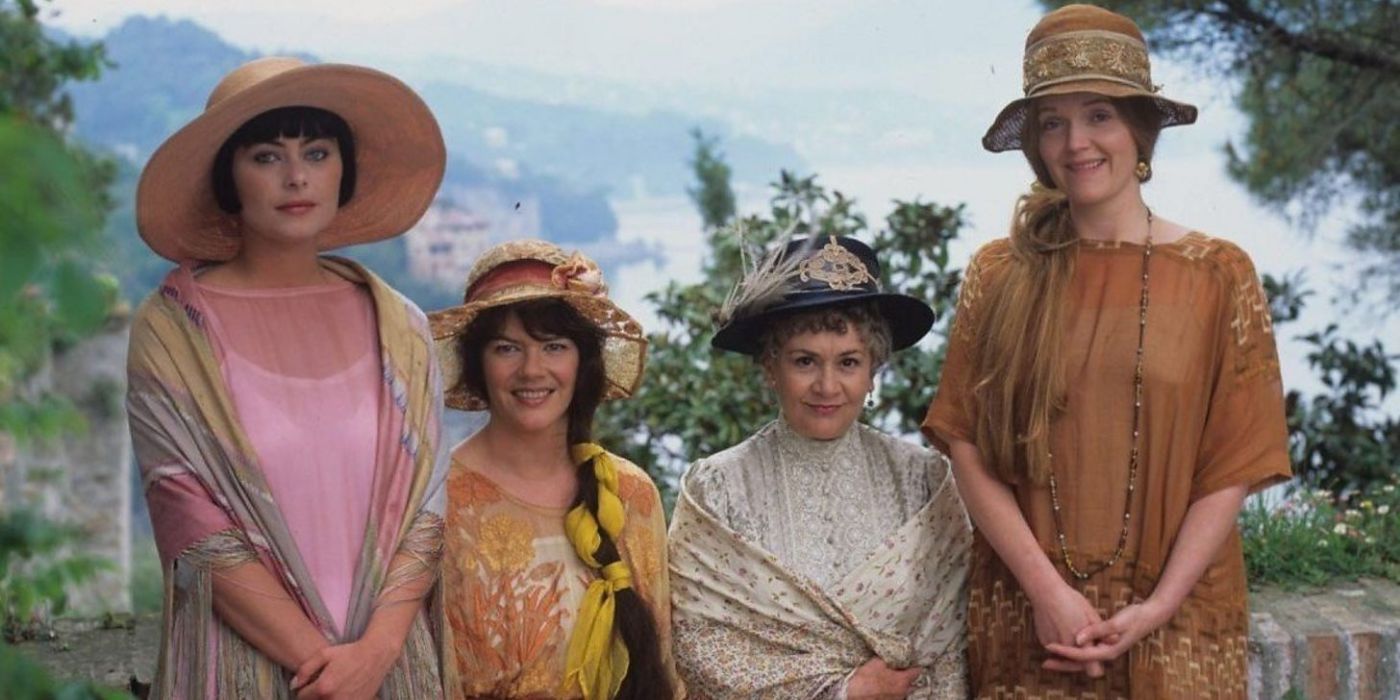 Polly Walker, Josie Lawrence, Joan Plowright, and Miranda Richardson in Enchanted April