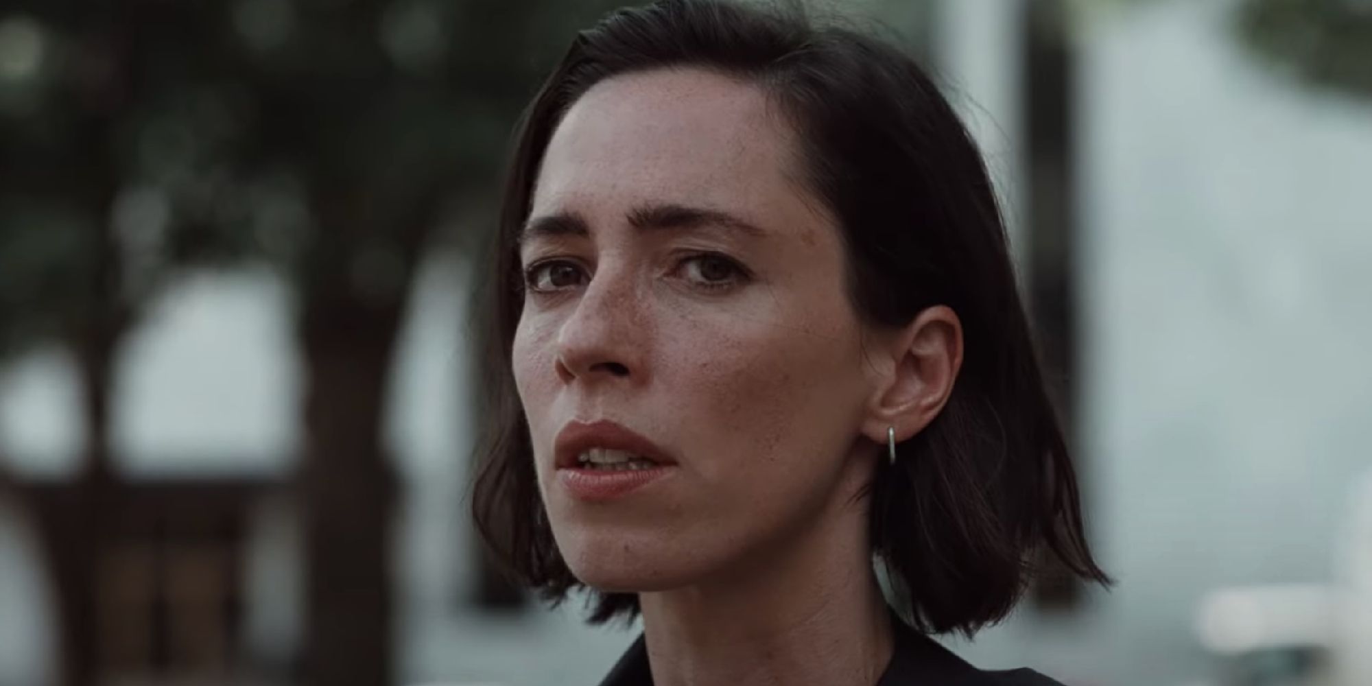 Rebecca Hall as Margaret looking intently off-camera in &lsquo;Resurrection&rsquo;