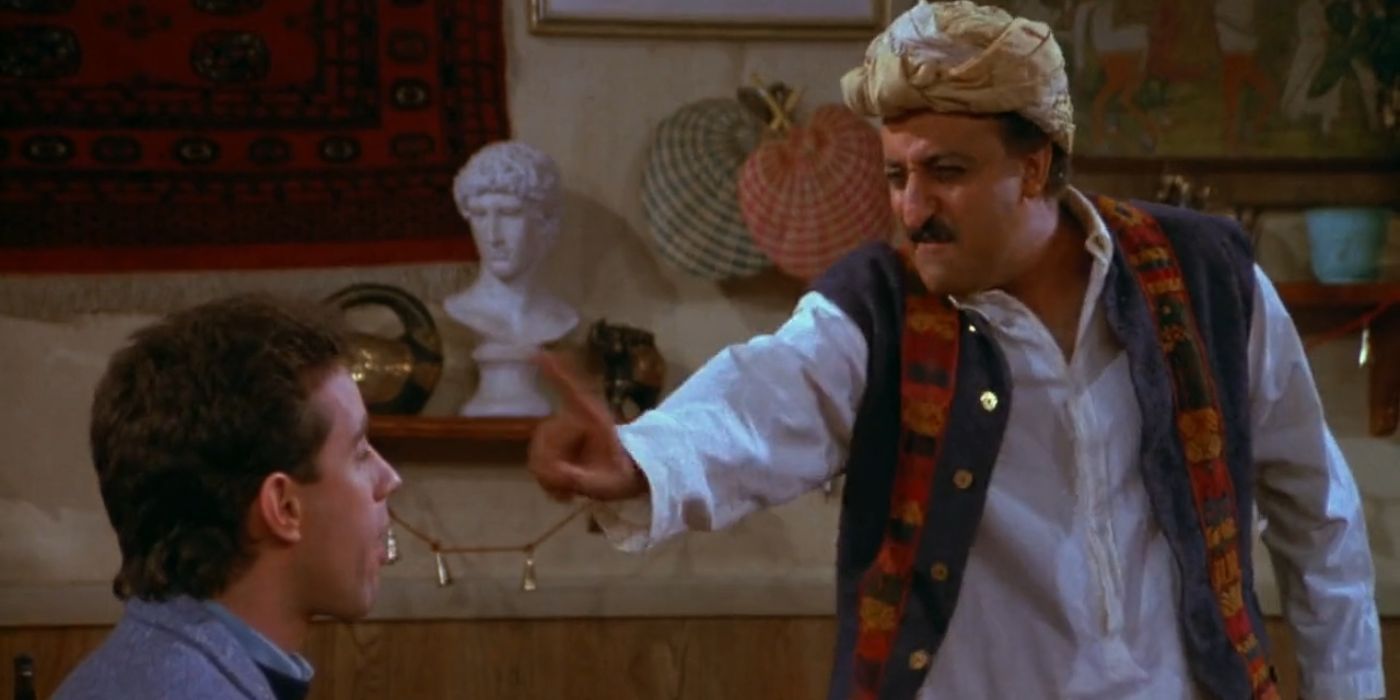 Brian George as Babu Bhatt shushing Jerry Seinfeld in Seinfeld Season 3, Episode 7.