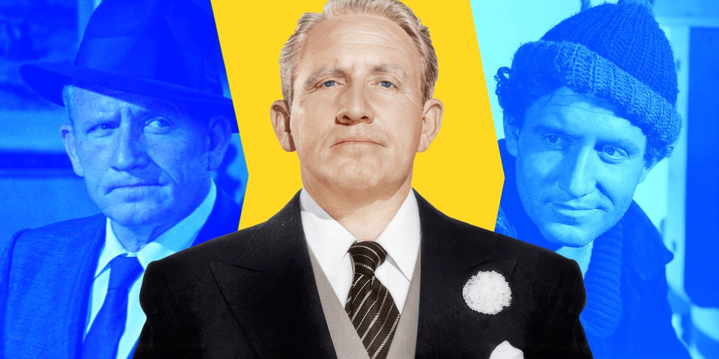 Una imagen mixta de Spencer Tracy interpretando tres papeles diferentes.