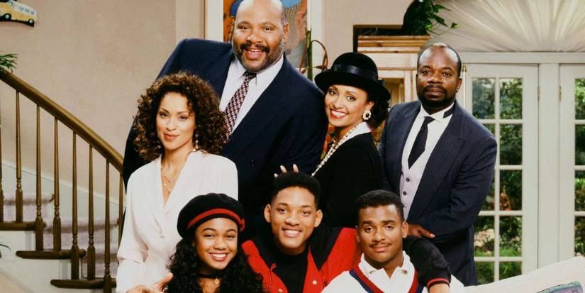 The cast of Fresh Prince pose for a promotional photo.