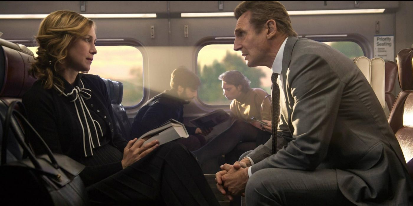 Vera Farmiga and Liam Neeson in The Commuter