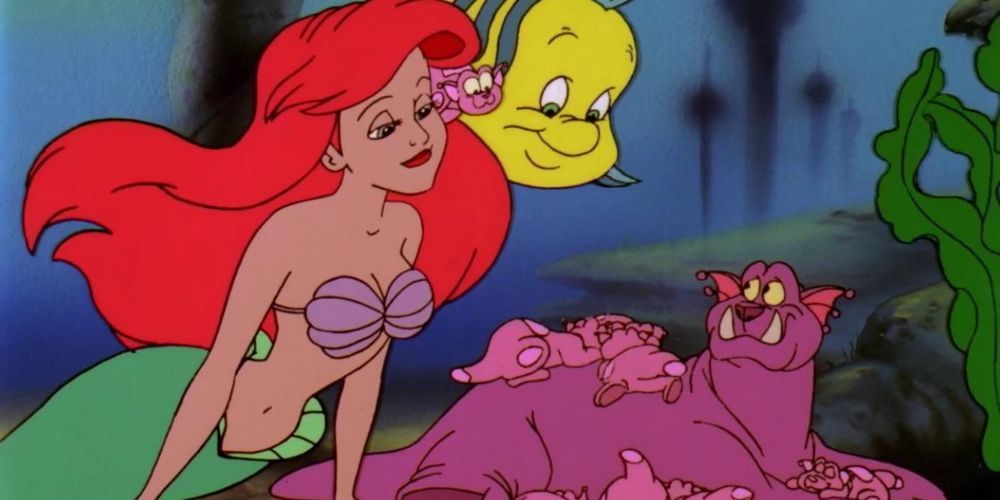 Ariel and Flounder as they appear in the tv show
