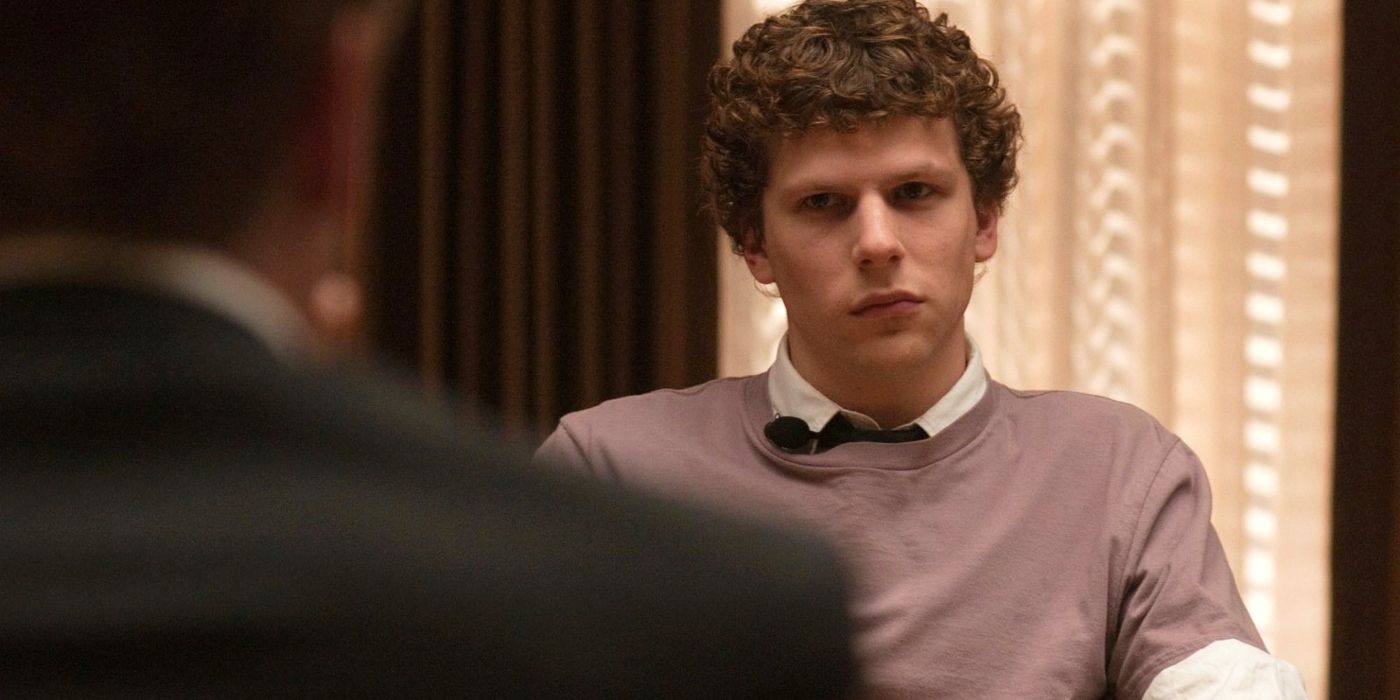 Jesse Eisenberg as Mark Zuckerberg in The Social Network