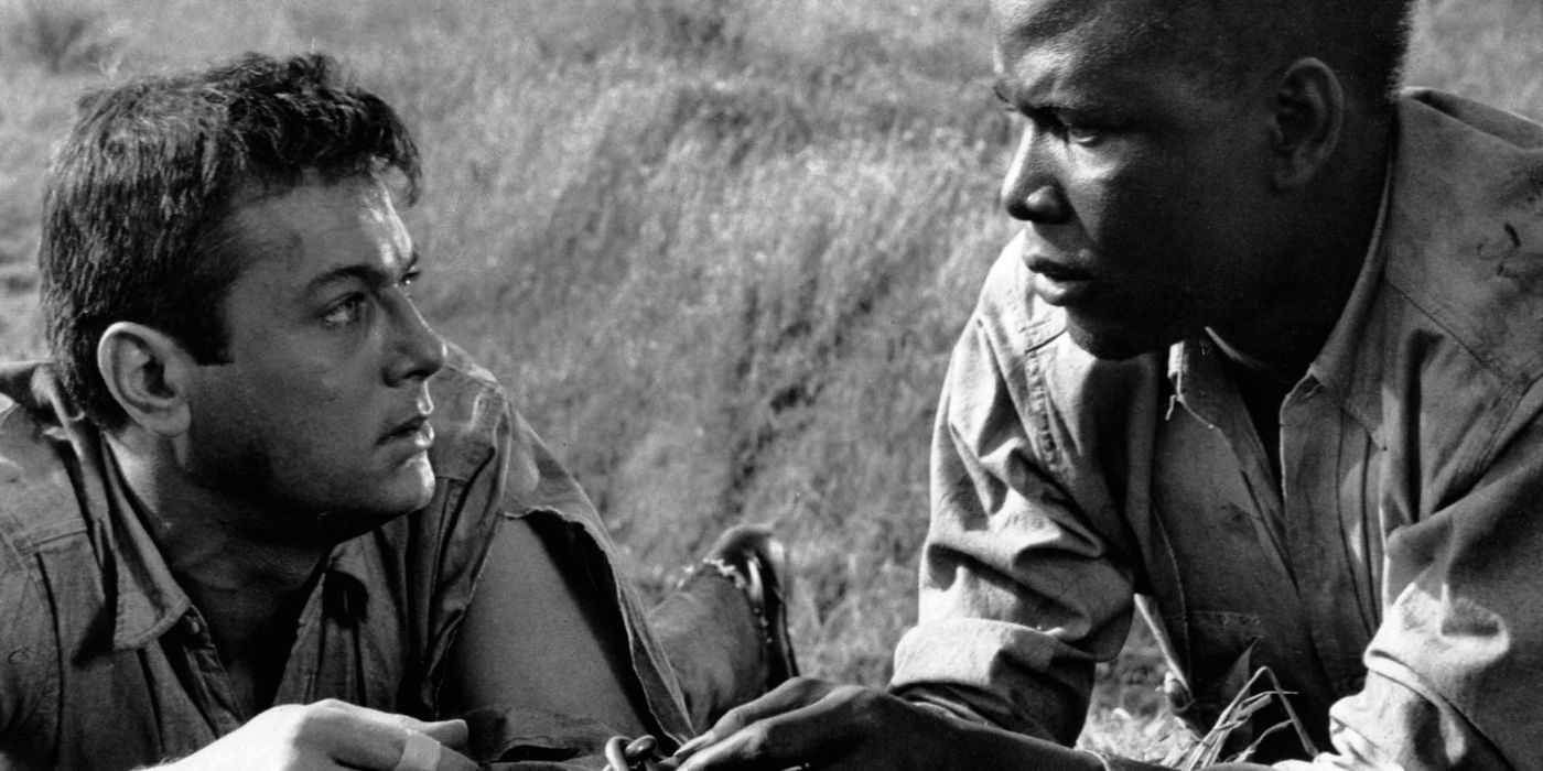 Tony Curtis and Sidney Poitier in 'The Defiant Ones'