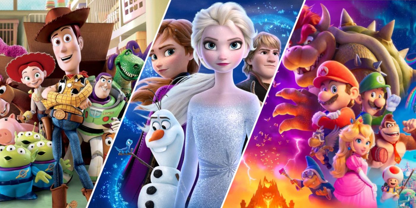 Toy Story 3, Frozen II, and The Super Mario Bros. Movie