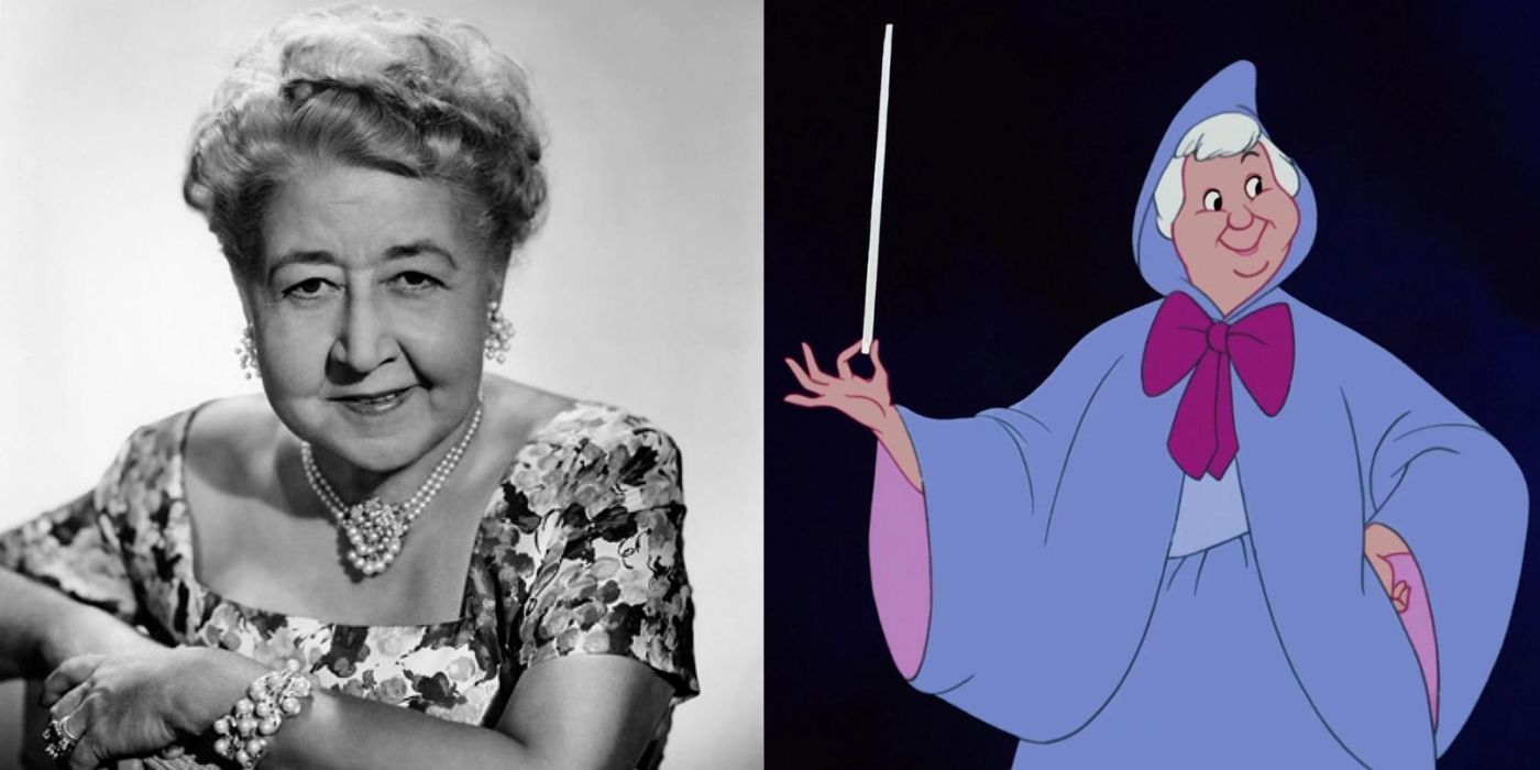 Verna Felton with her character, the Fairy Godmother