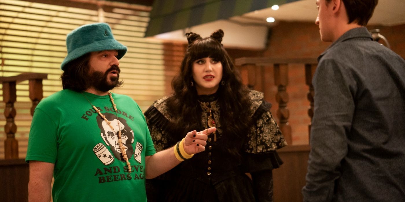 Laszlo, played by Matt Berry, and Nadja, played by Natasia Demetriou, in What We Do in the Shadows