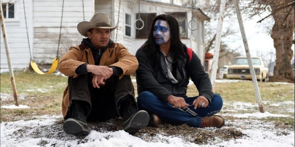 Jeremy Renner and GIl Birmingham in Wind River 