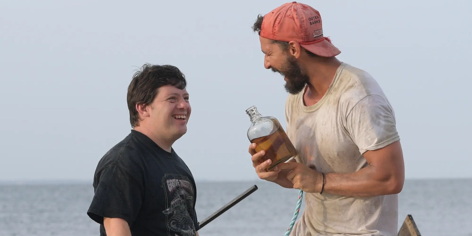 Zack Gottsagen and Shia LaBeouf in Peanut Butter Falcon