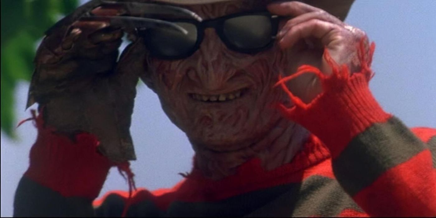 Freddy's socking up some sun in A Nightmare on Elm Street 4: The Dream Master