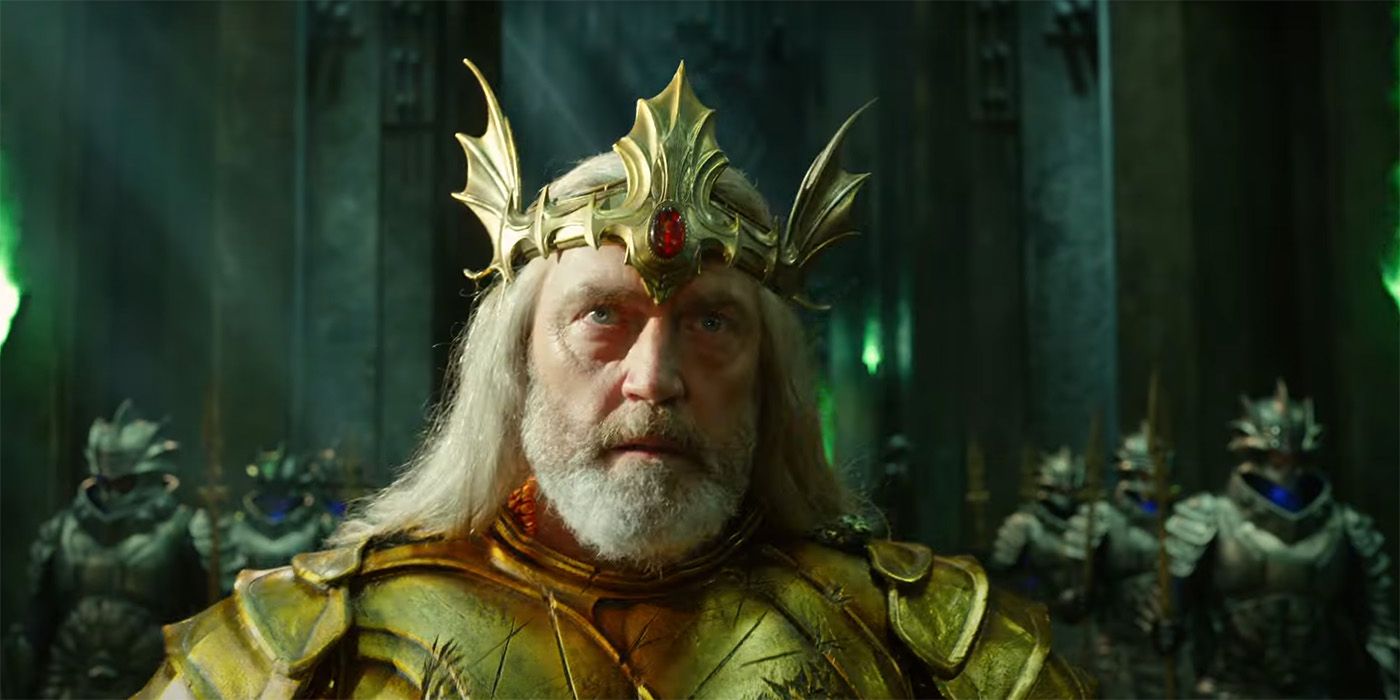 Vincent Regan as Atlan, the first king of Atlantis, commanding an army in Aquaman and the Lost Kingdom