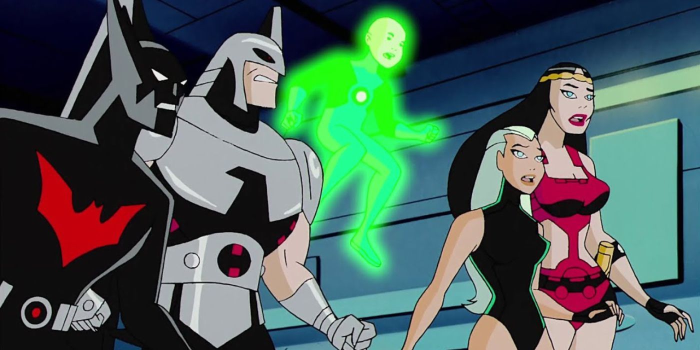 Batman and the Justice League of the future in Batman Beyond Season 3, Episode 8, 