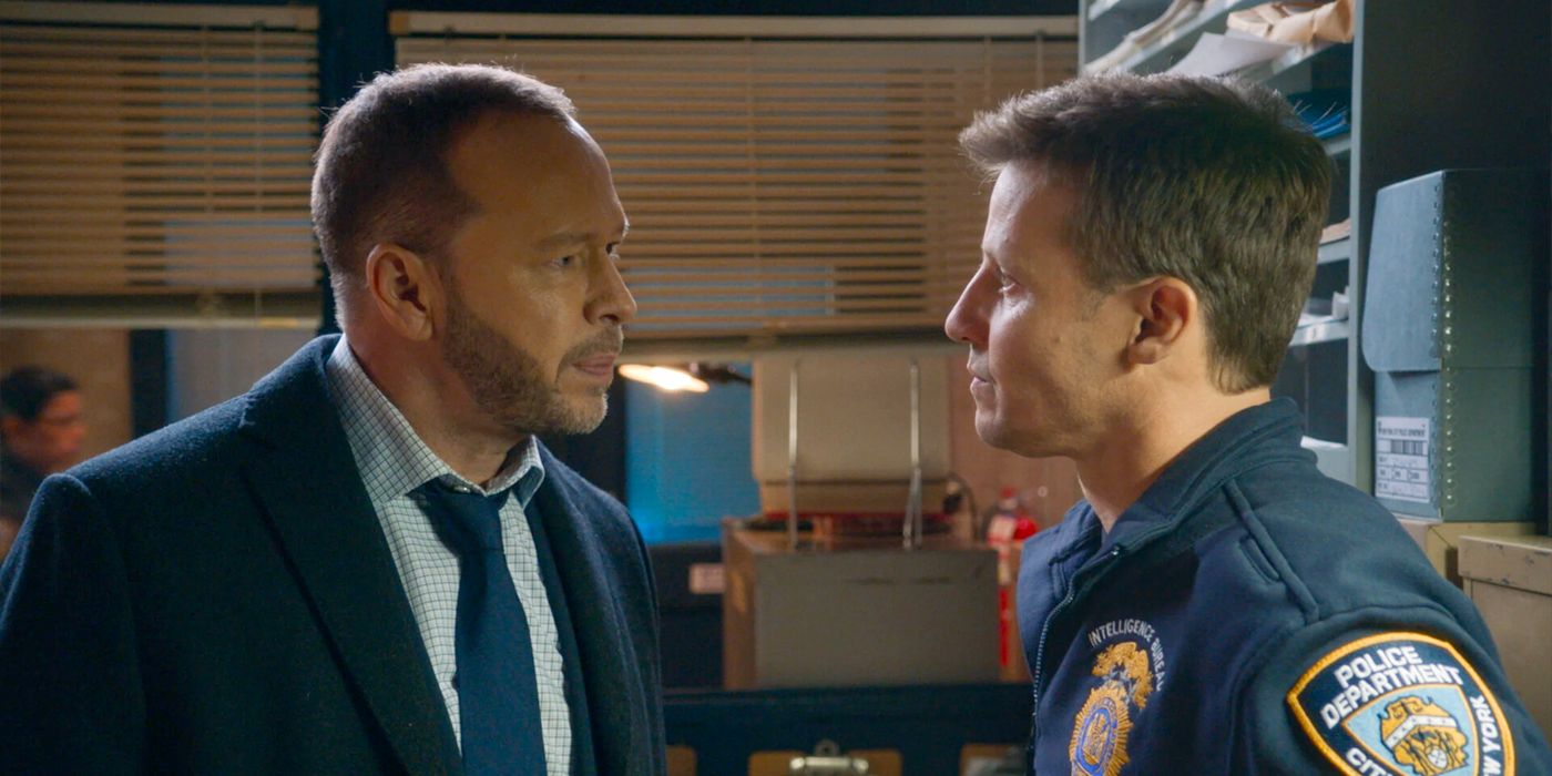 Blue Bloods' Danny (Donnie Wahlberg) and Jamie (Will Estes) in a heated conversation