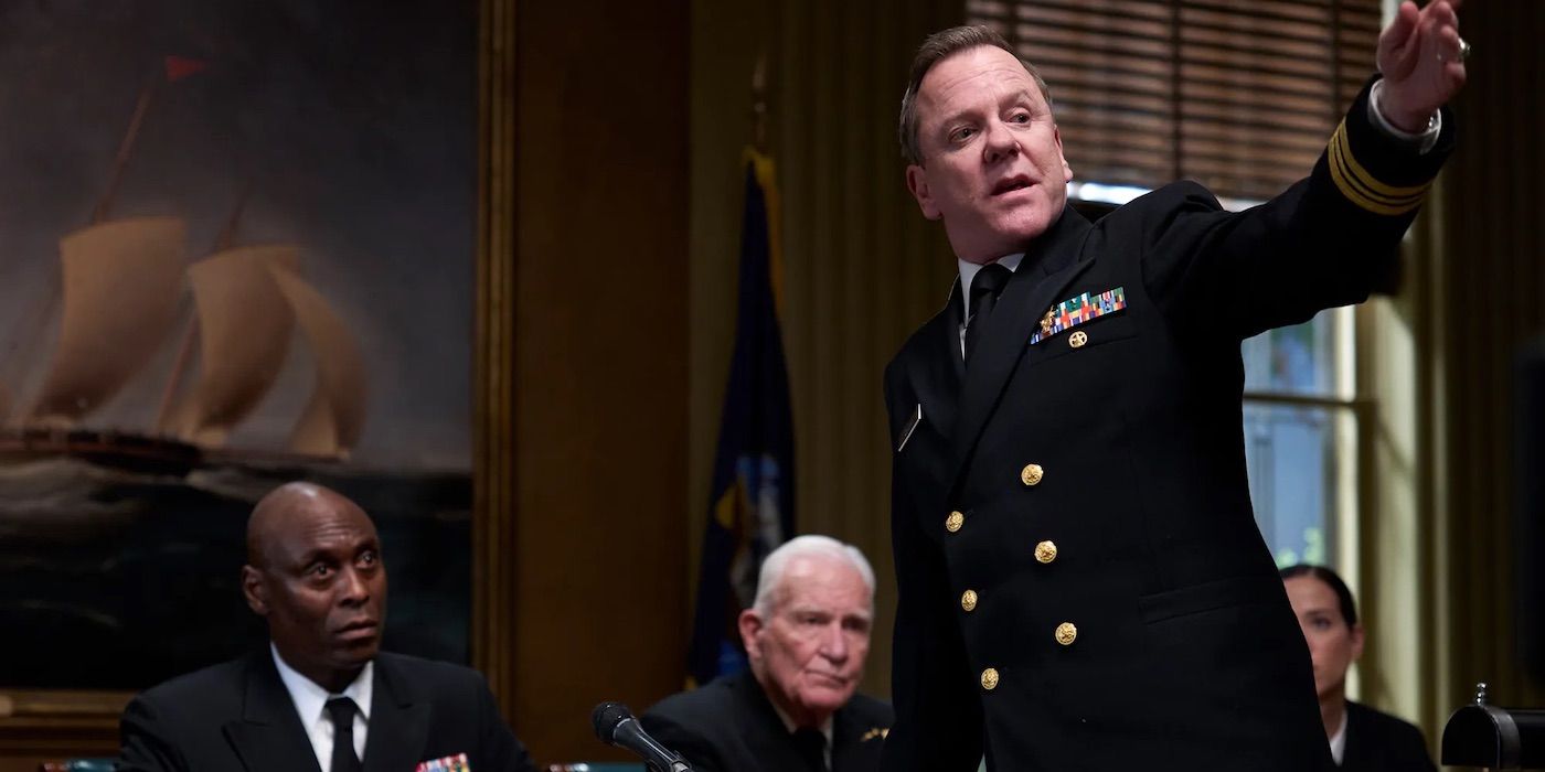 Kiefer Sutherland gives testimony to Lance Reddick in William Friedkin&rsquo;s &lsquo;The Caine Mutiny Court-Martial&rsquo;