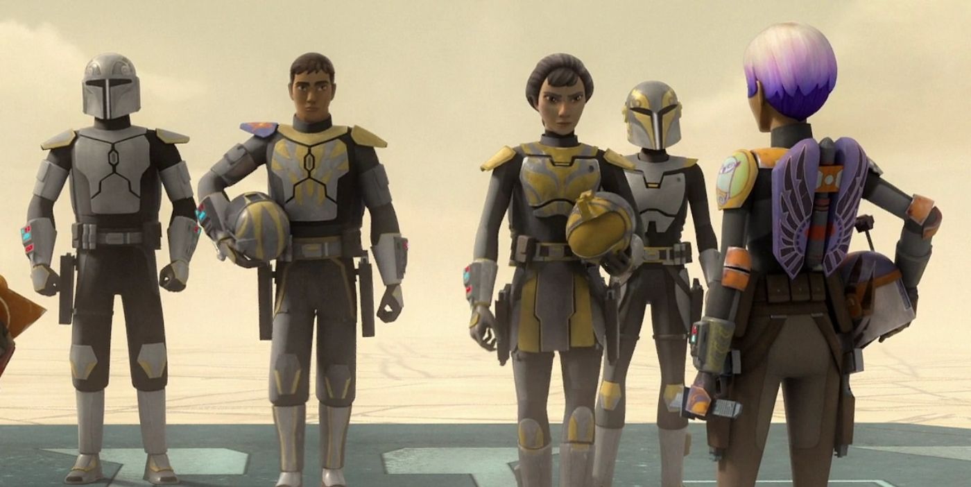 Sabine and her family, Clan Wren, in Star Wars Rebels