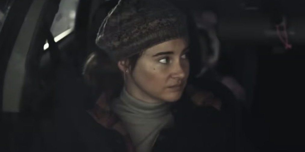 A still from the film Dumb Money featuring Caroline Gill, portrayed by Shailene Woodley