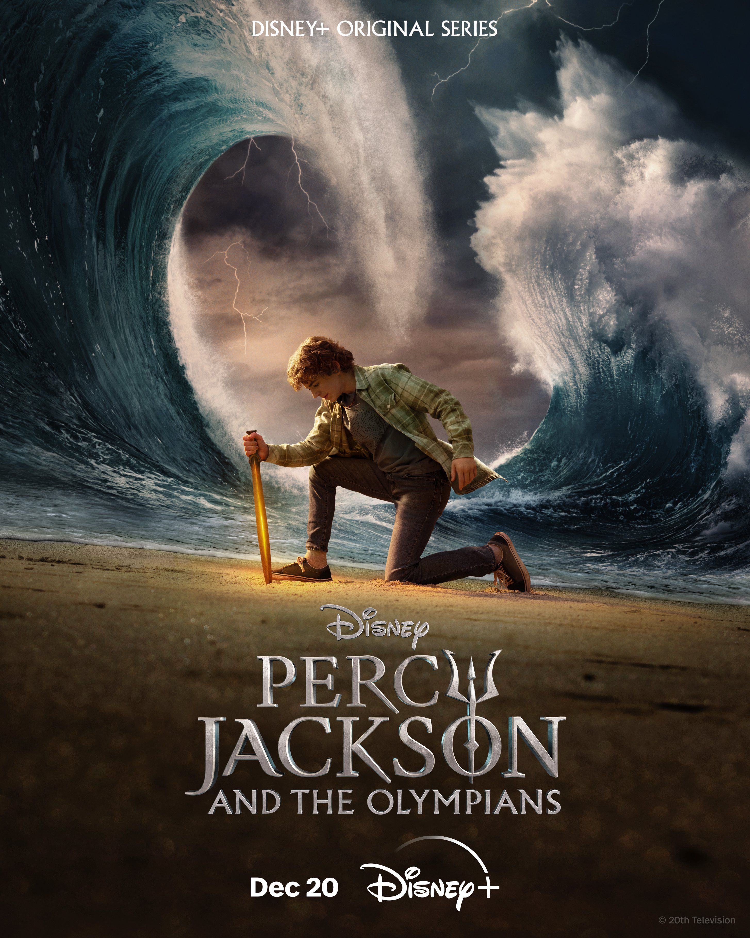 Affiche « Percy Jackson et les Olympiens » – Walker Scobell canalise Poséidon