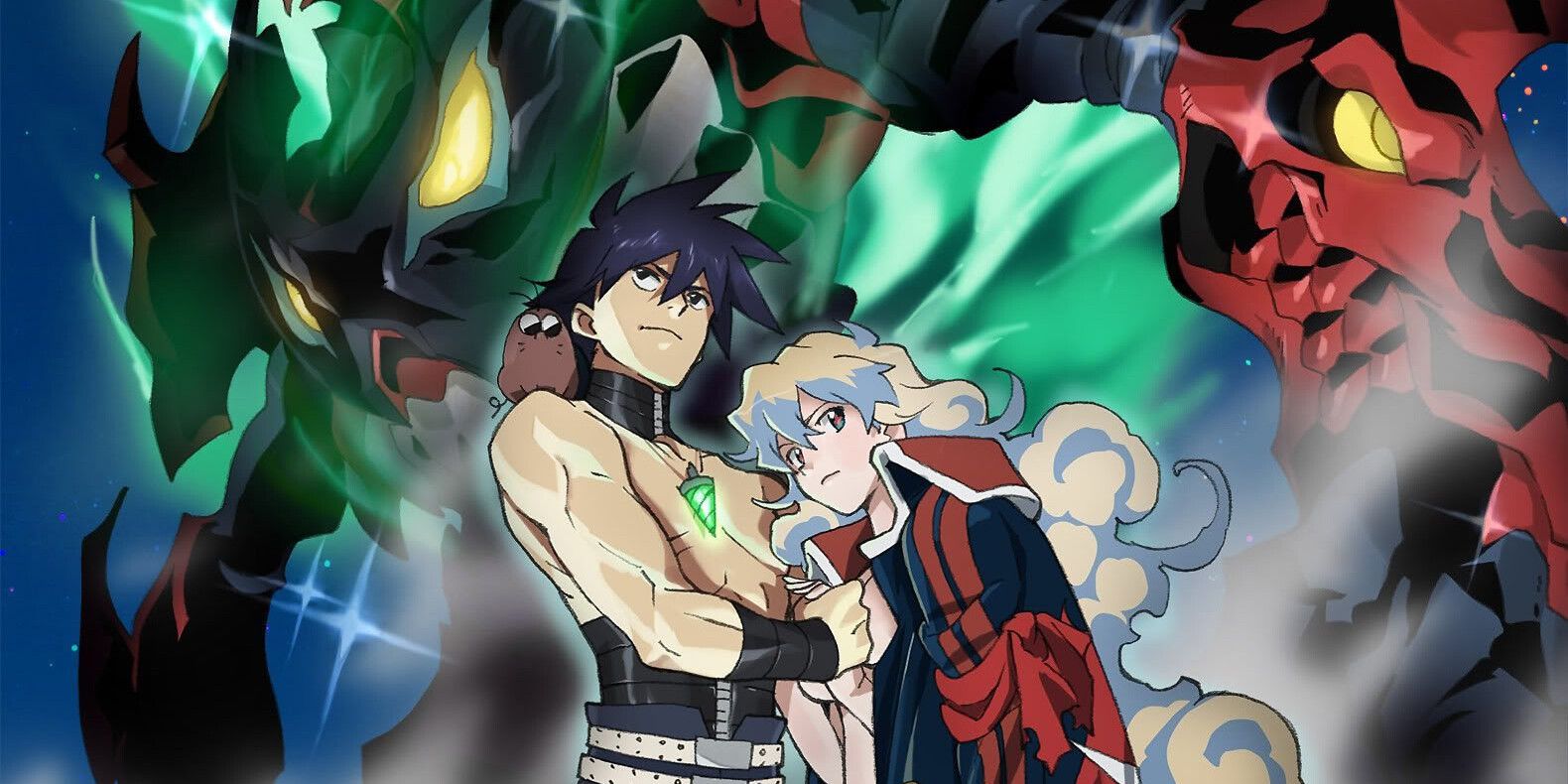A promotional still from Gurren Lagann The Movie: The Lights in the Sky are Stars