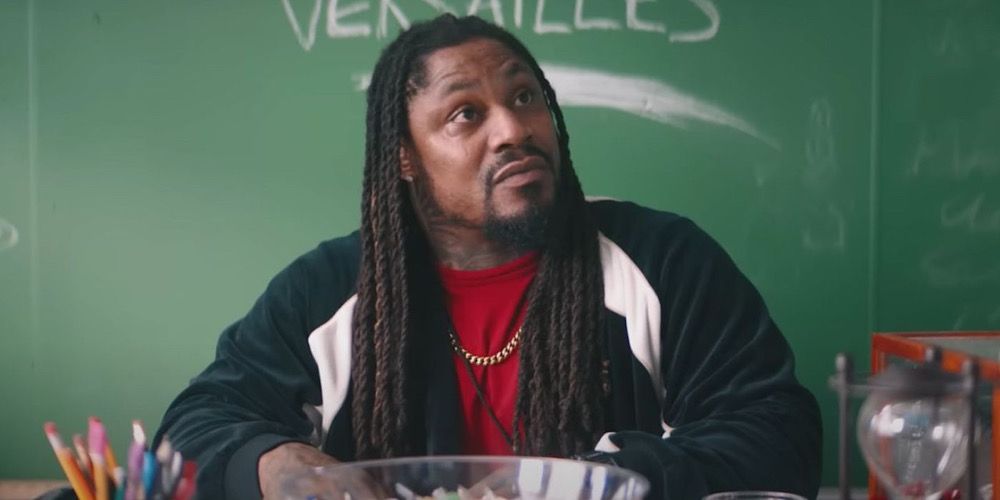 Marshawn Lynch as Mr. G in Bottoms. 