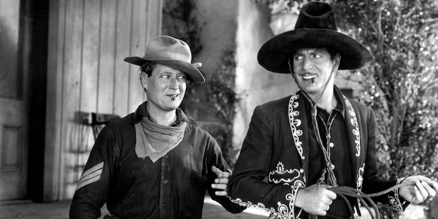 Warner Baxter as The Cisco Kid and Edmund Lowe as Dunn in In Old Arizona