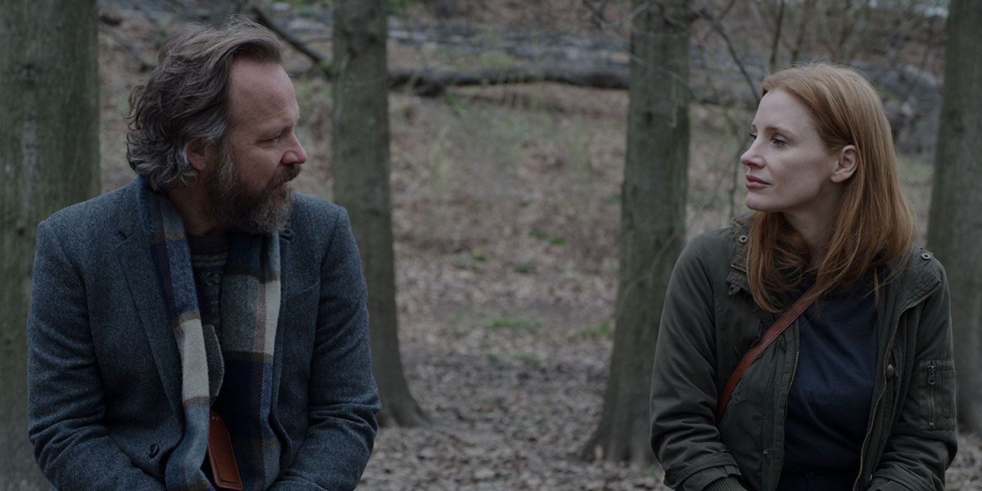 Peter Sarsgaard as Saul and Jessica Chastain as Sylvia in Memory.