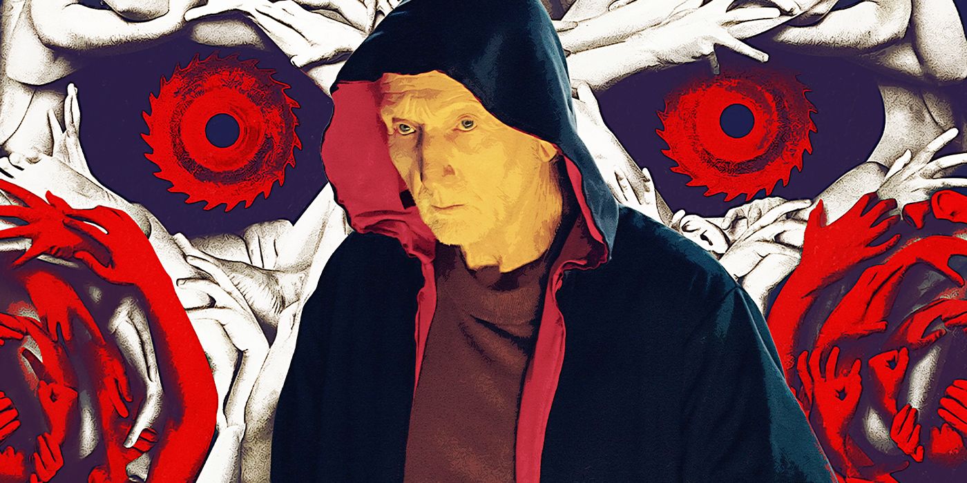 Custom image of Tobin Bell as John Kramer against a cropped image of Billy the puppet from the Saw franchise