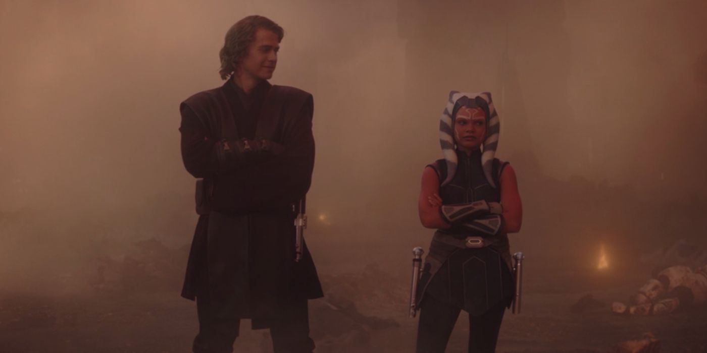 Hayden Christensen as Anakin Skywalker and Ariana Greenblatt as Ahsoka Tano in 'Ahsoka'
