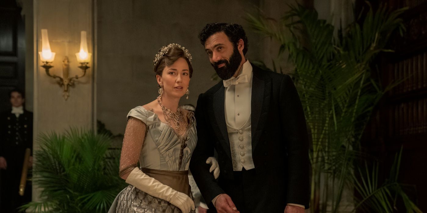 Carrie Coon and Morgan Spector in The Gilded Age Season 2