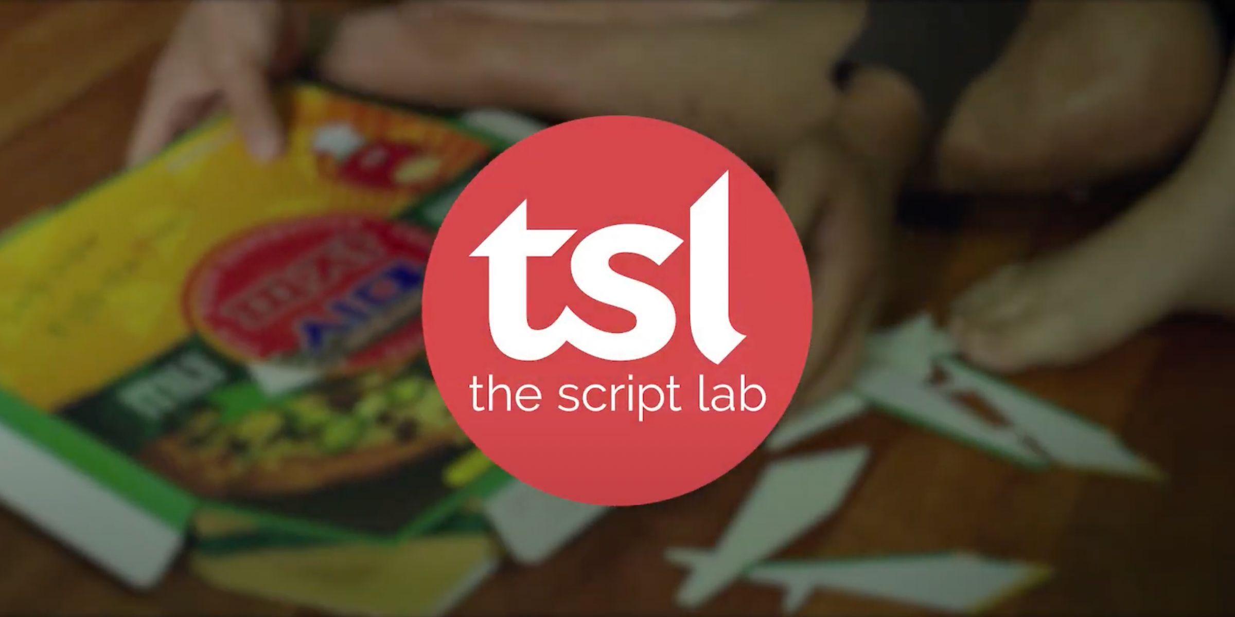 The logo for The Script Lab appears over a shot from 'Parasite' (2019)