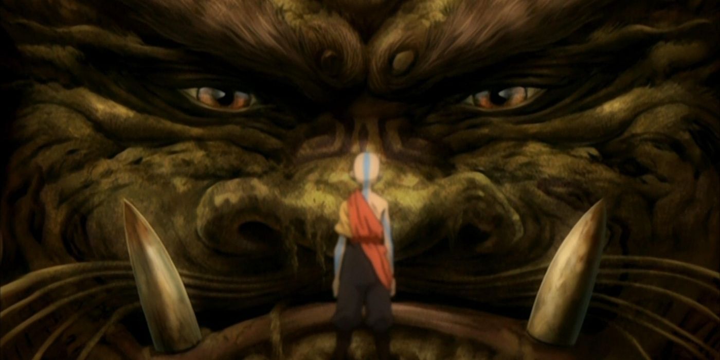 Aang talking to the Lion Turtle in Avatar: The Last Airbender