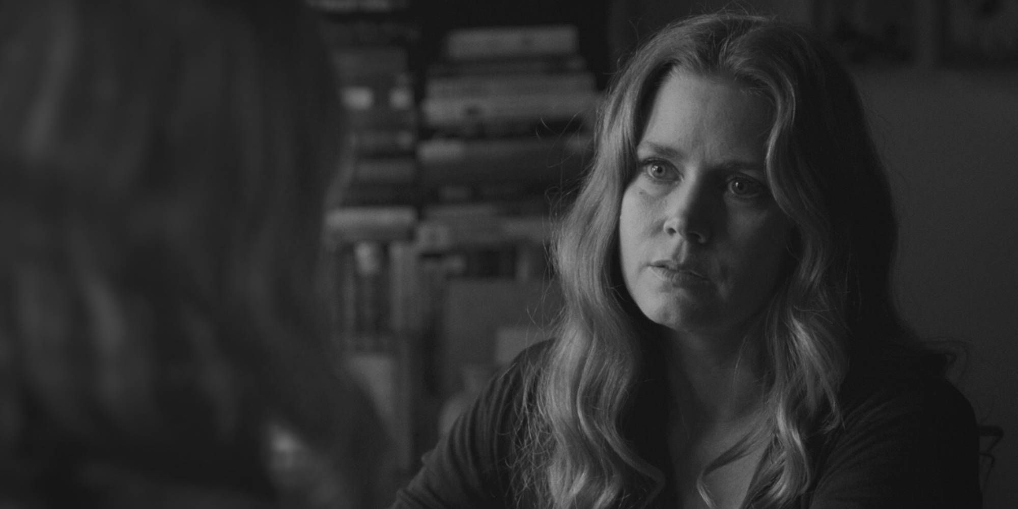 A black and white shot of Amy Adams as Lois Lane in Zack Snyder's Justice League.
