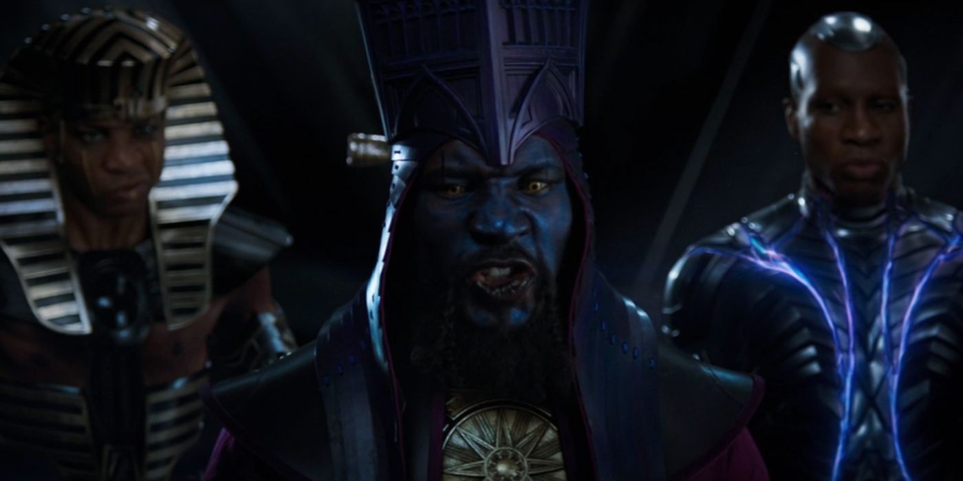 Jonathan Majors as Rama Tut, Immortus, and Scarlet Centurion in Ant-Man and the Wasp: Quantumania's post-credit scene
