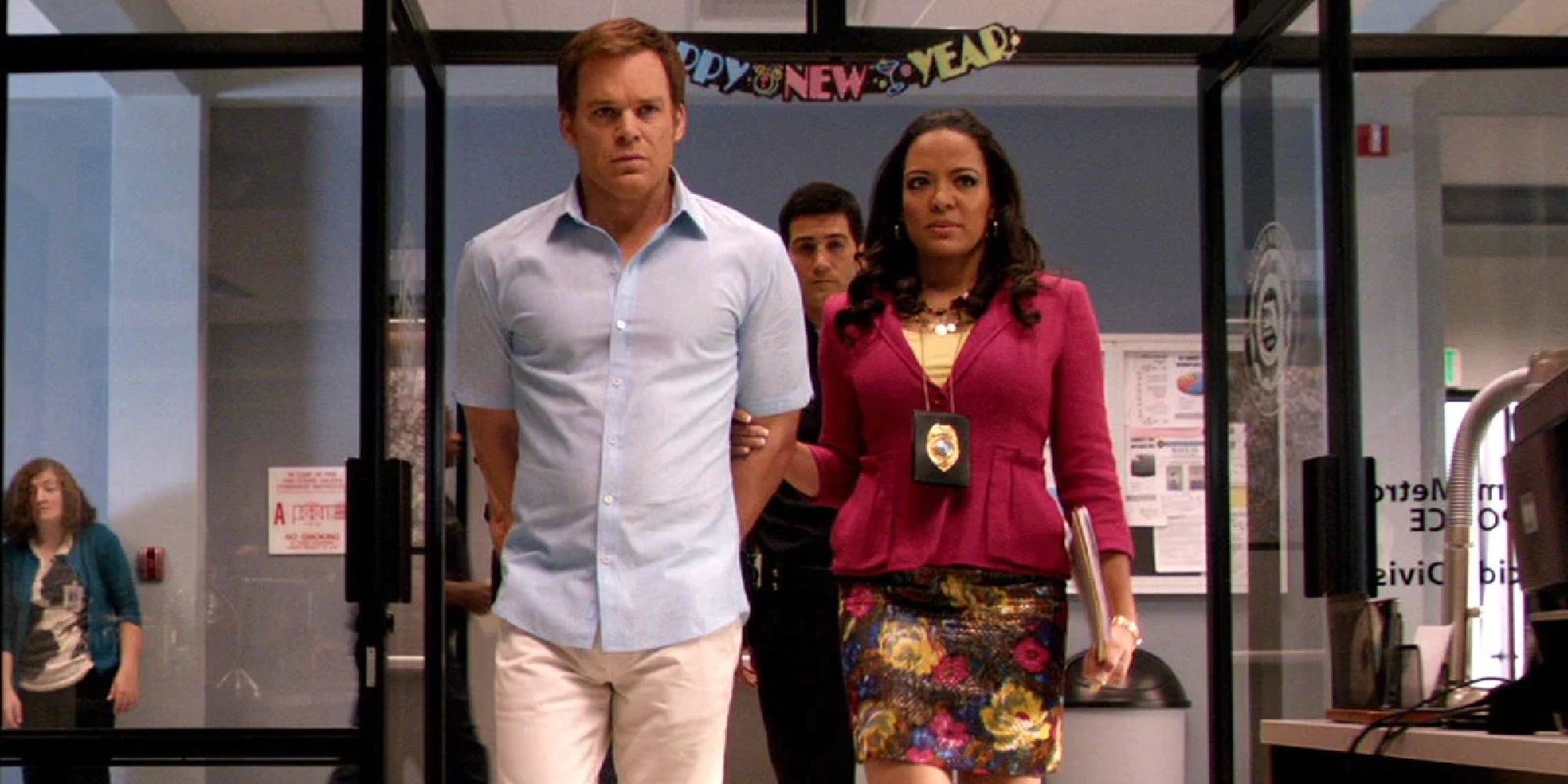 Dexter (Michael C. Hall) and LaGuerta (Lauren Velez) on 'Dexter'
