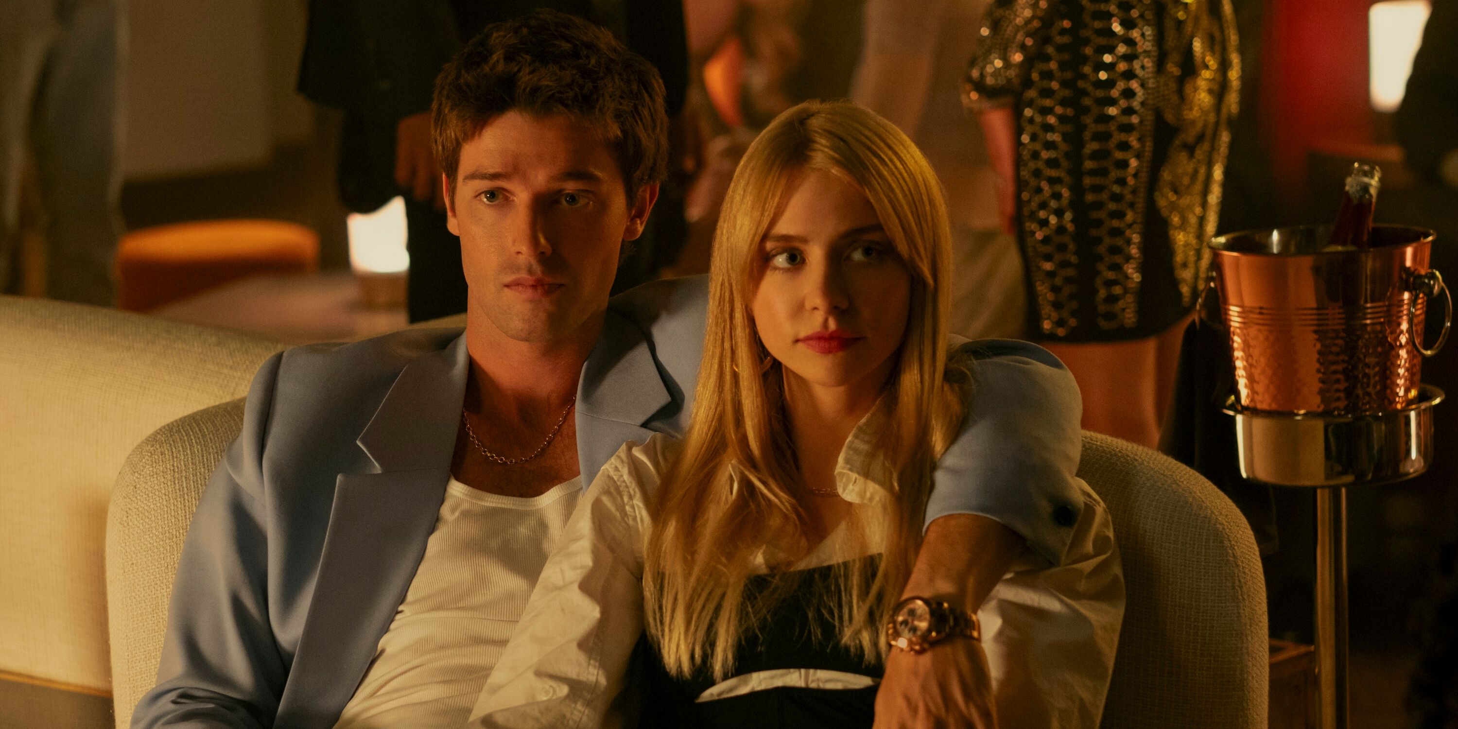Maddie Phillips as Cate Dunlap and Patrick Schwarzenegger in Episode 1 of Season 1 of Gen V
