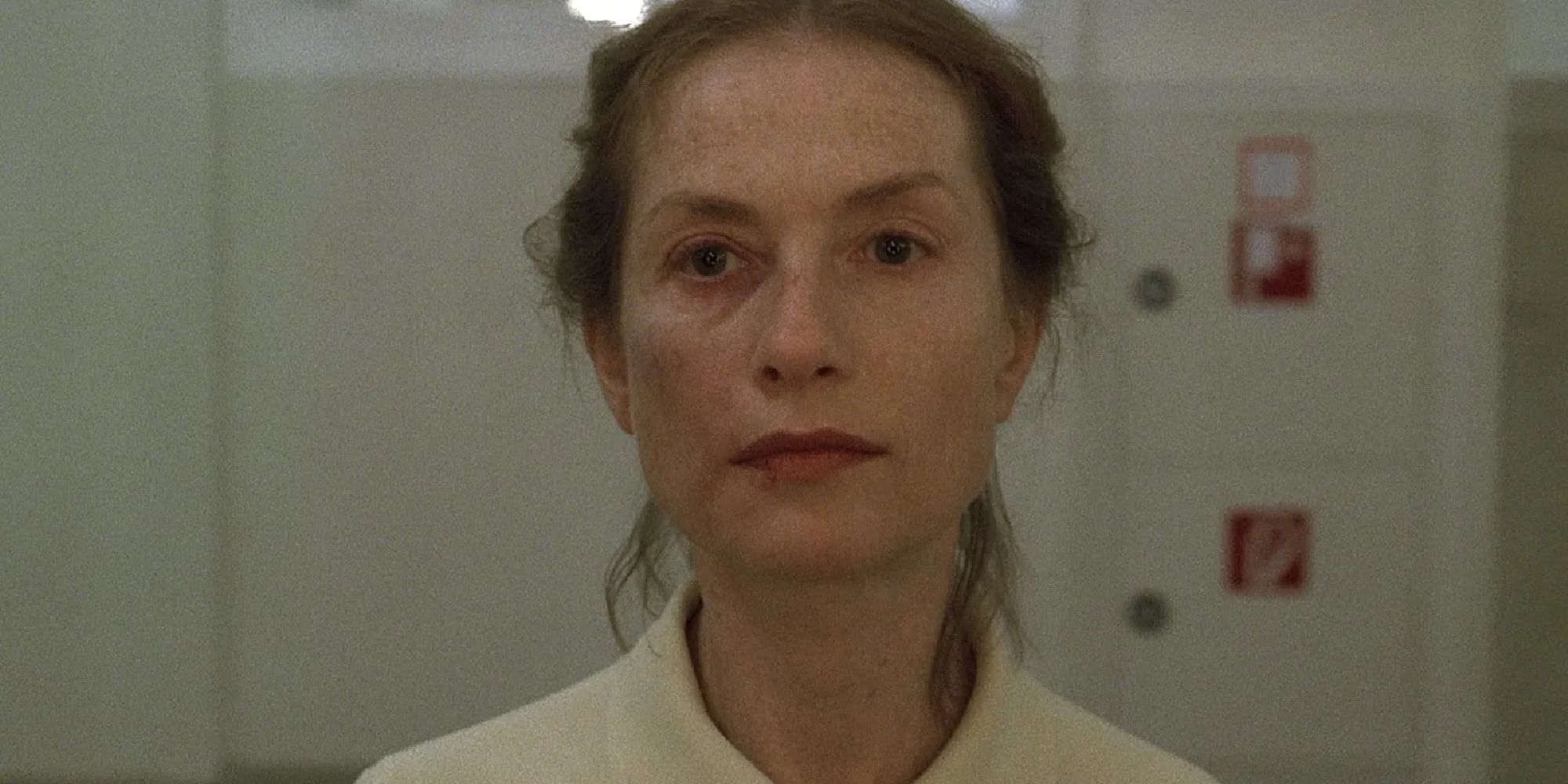 A close-up of Isabelle Hupper as Erika Kohut in 'The Piano Teacher'