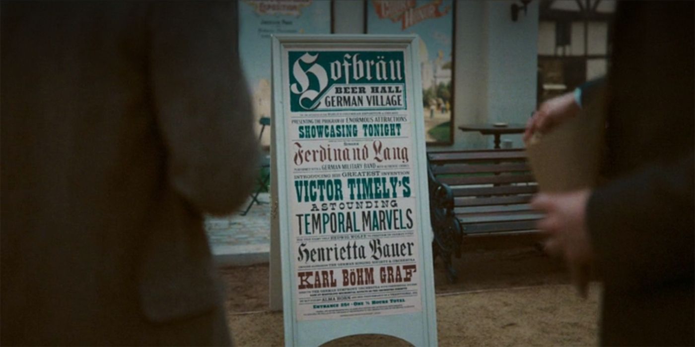 Victor Timely on a sign in Loki Season 2 Episode 3